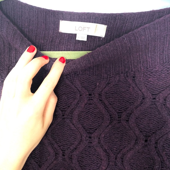 Loft Womens Maroon Purple Wool Sweater Sz S - Picture 3 of 6
